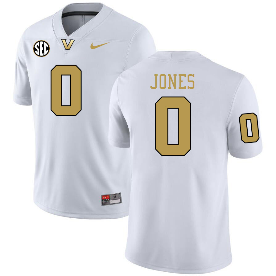 Marlon Jones Jersey, Vanderbilt Commodores #0 Marlon Jones Football Jersey, Uniforms-Alternate White Marlon Jones Jersey, Vanderbilt Commodores #0 Marlon Jones Football Jersey, Uniforms-Alternate White